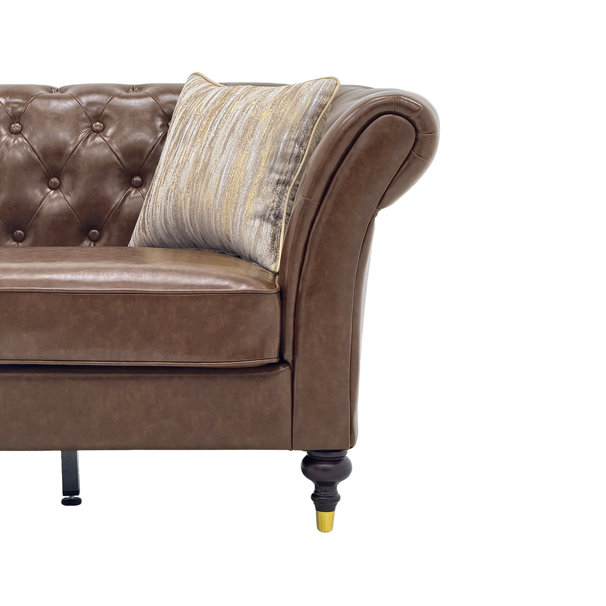 Chesterfield Sofa, 3 Seat Couch With Deep Button Tufted Back, Rolled Arms