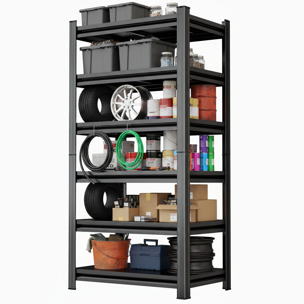Tall Storage Shelf, Adjustable Height Storage Rack