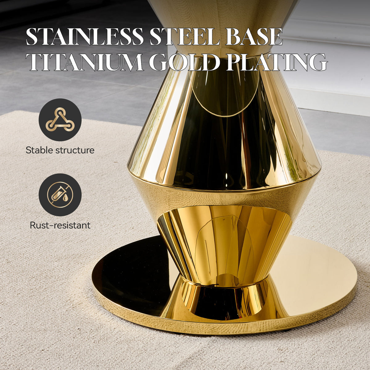 Round Dining Table - Gold