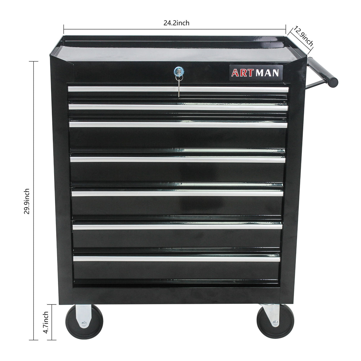 Multifunctional Tool Cart With Wheels And Drawers