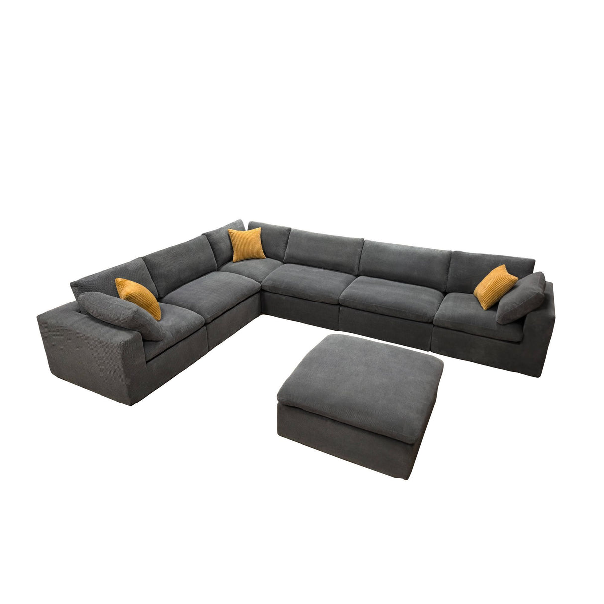 Custom Configuration Modular Sectional & Toss Pillows