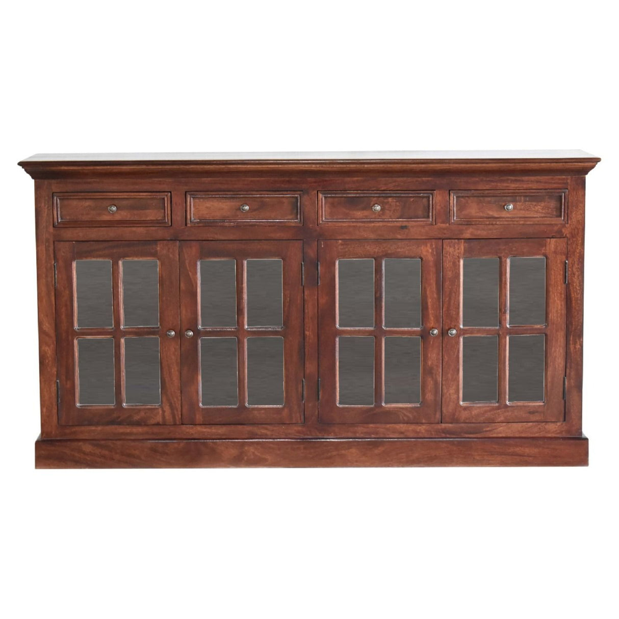 Large Glazed Sideboard Buffet Cabinet Storage Unit Solid Wood 65x35in