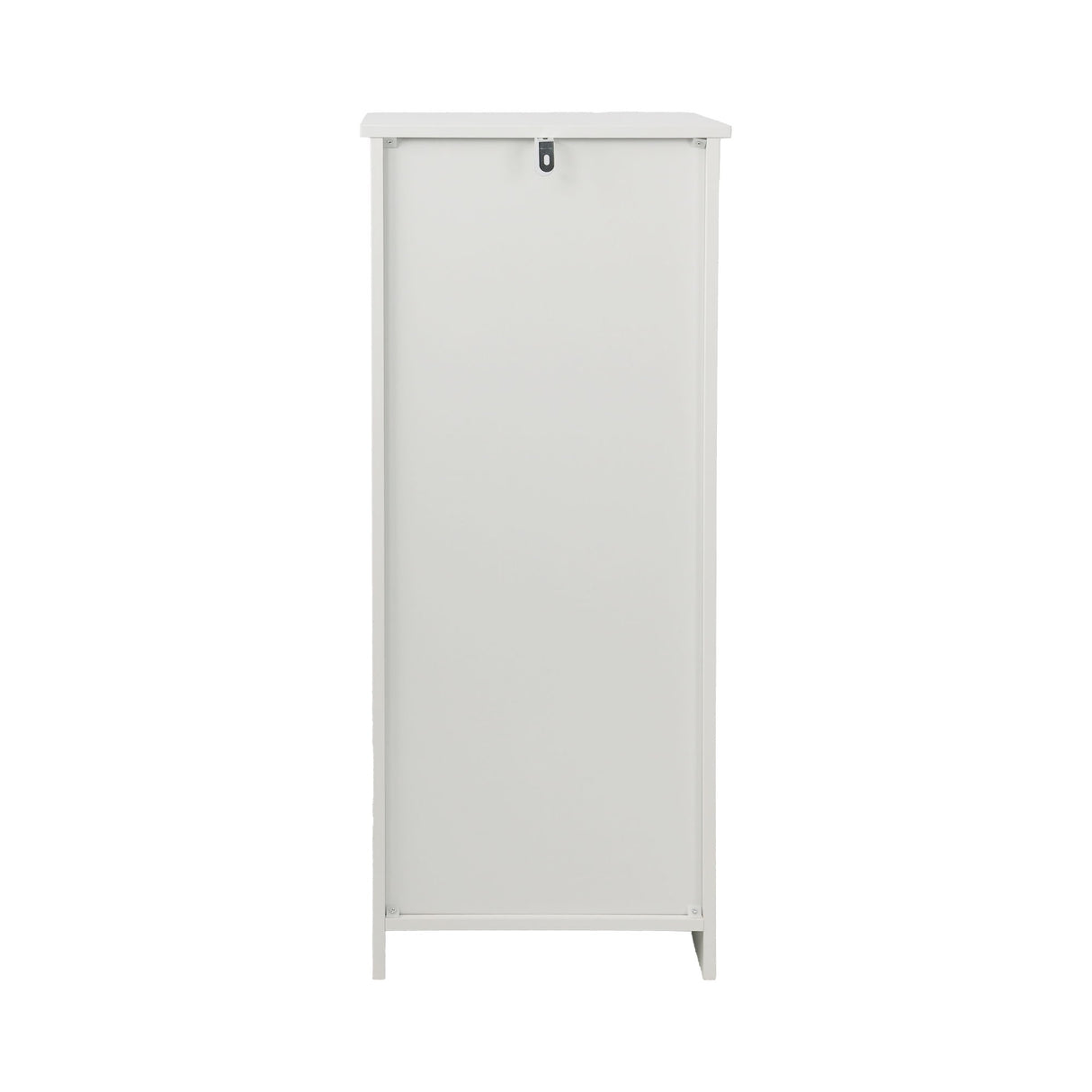 Louvered Door Bathroom Low Cabinet With Multi Layer Storage - White