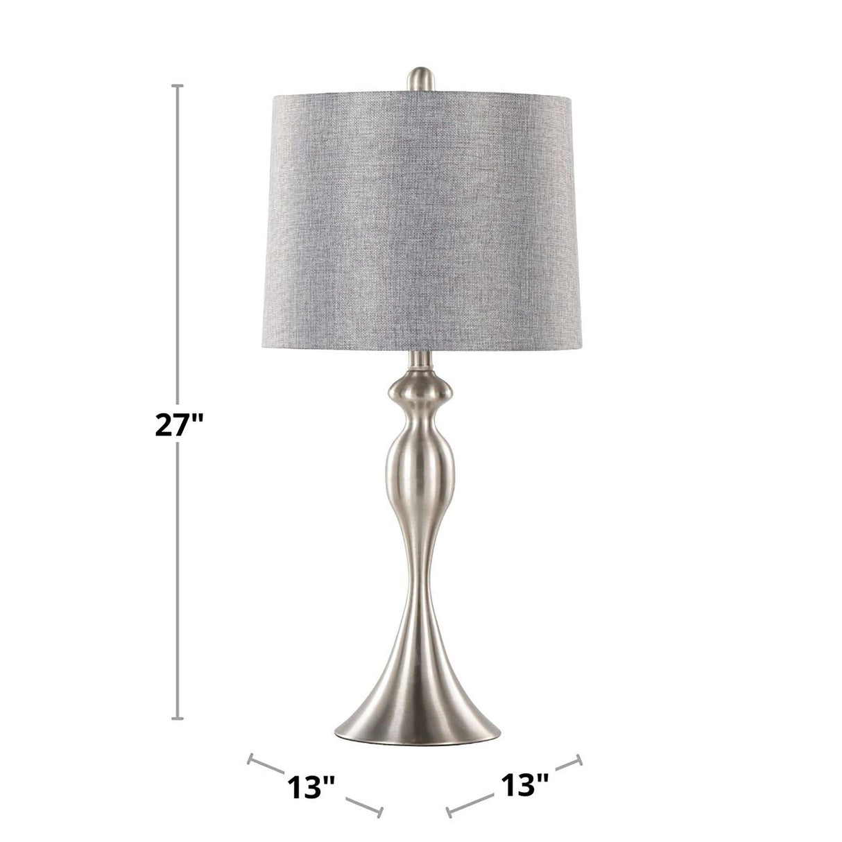 Ashland - Contemporary Table Lamp (Set of 2) - Nickel / Light Gray