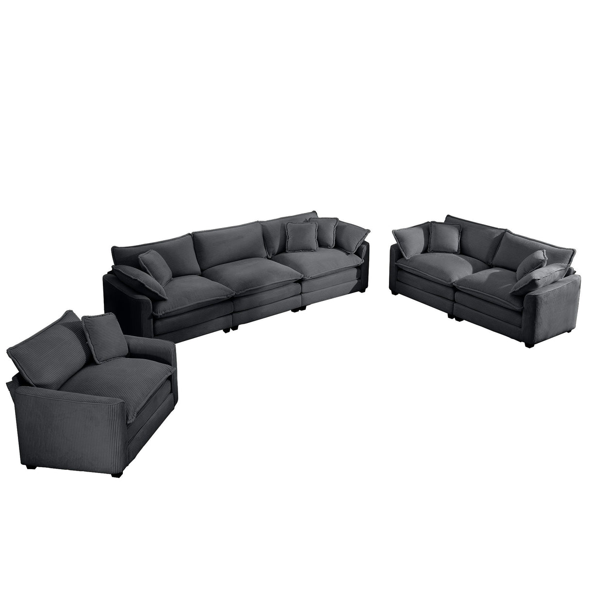 Elegant Oversized Sectional Sofa Set With Deep Seats And Flexible Layout