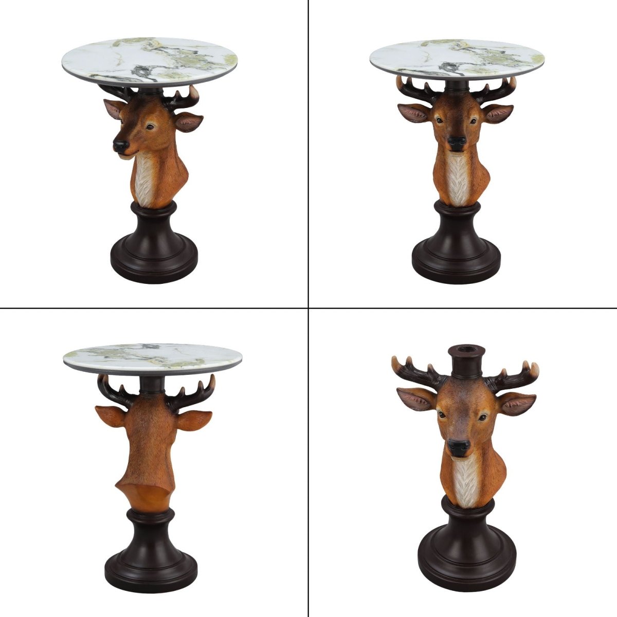 Deer Head Accent Table, Animal Statue For Living Room - Brown - Accent Tables available at Alpine Outlets in Denver