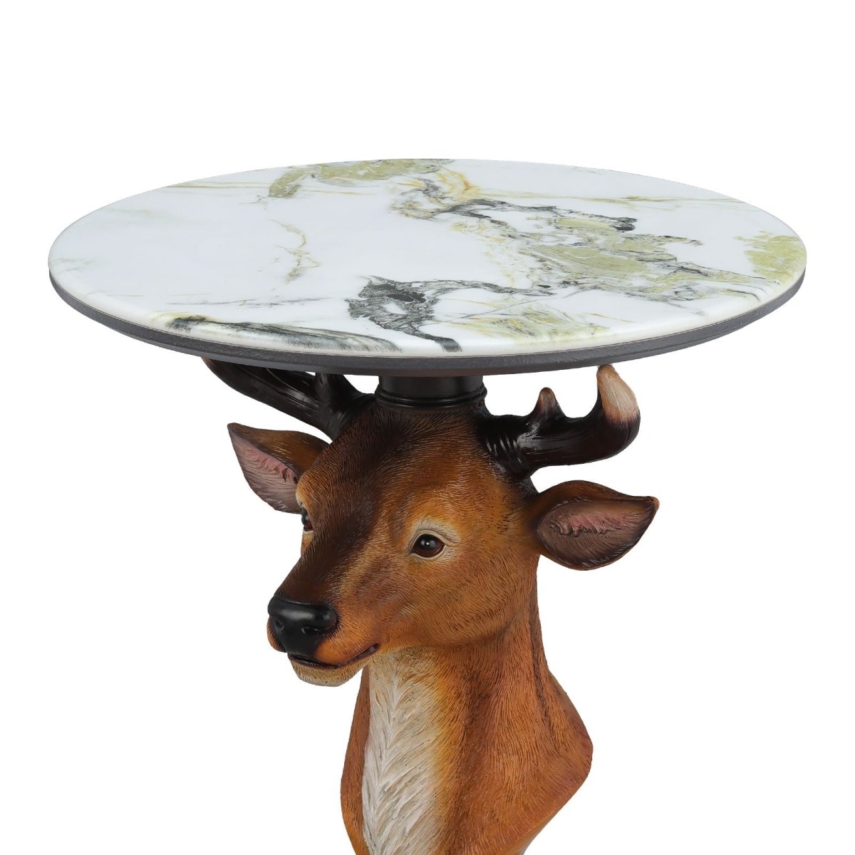 Deer Head Accent Table, Animal Statue For Living Room - Brown - Accent Tables available at Alpine Outlets in Denver