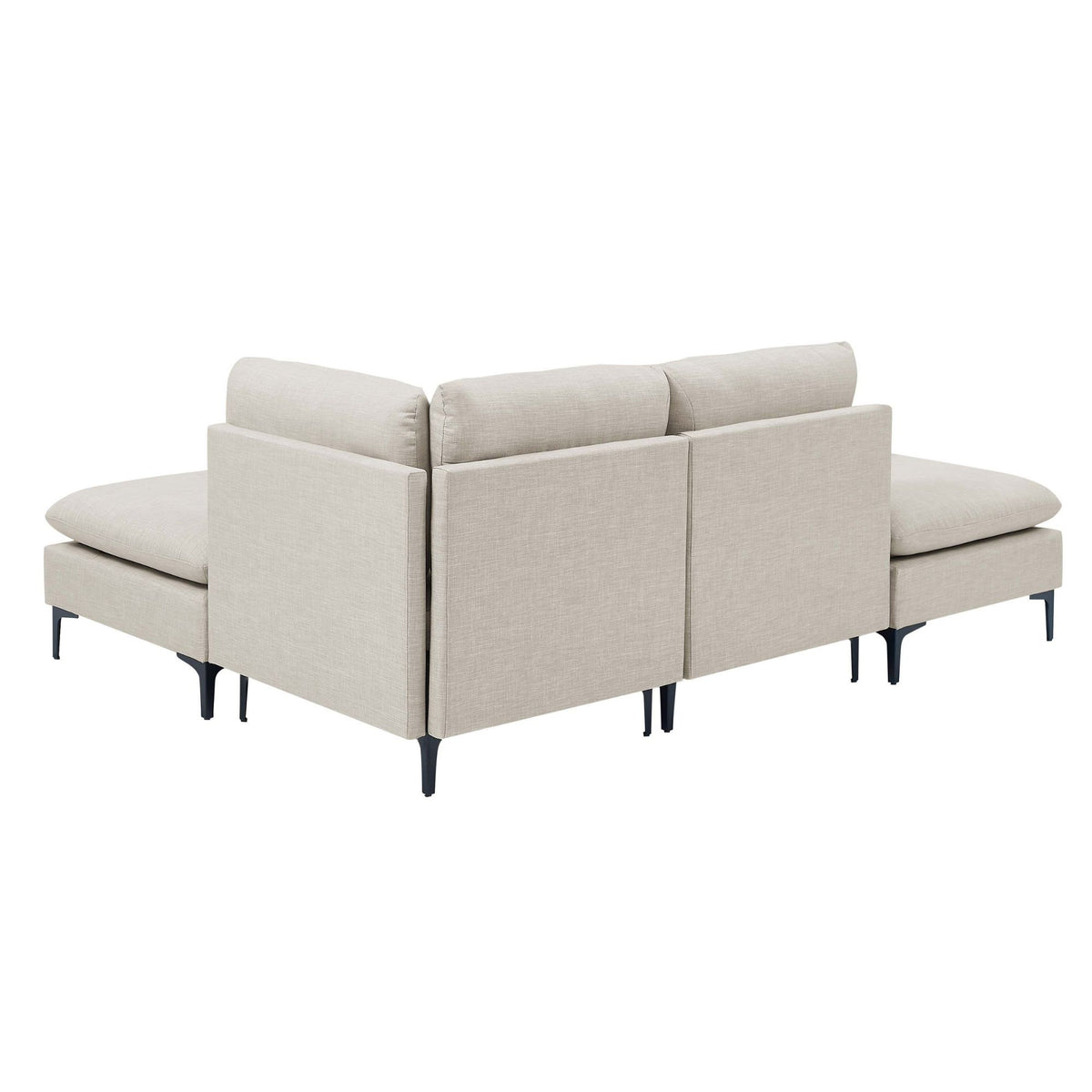 Upholstered Modular Sectional With Tall Legs, Medium Firm Seat