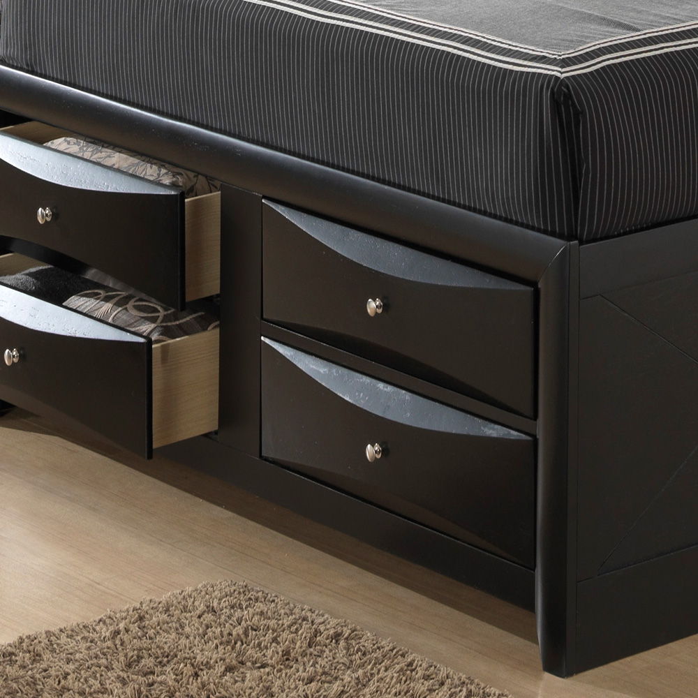 Modern Design Storage Bed With Bookcase Headboard