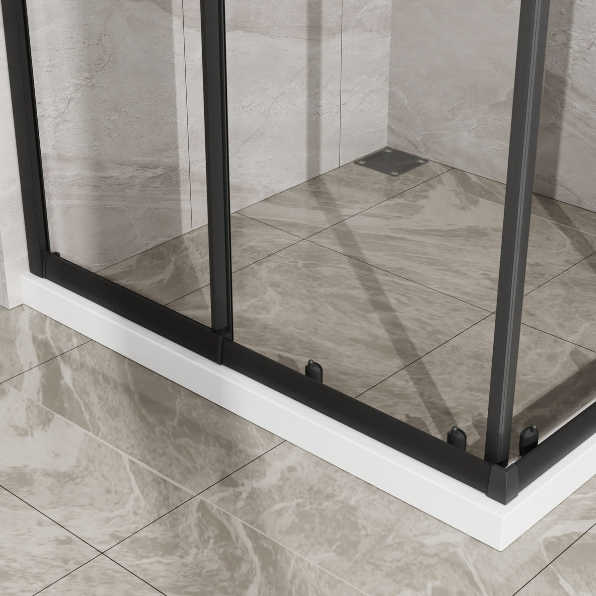 Square Corner Shower Enclosure, Adjustable Frame