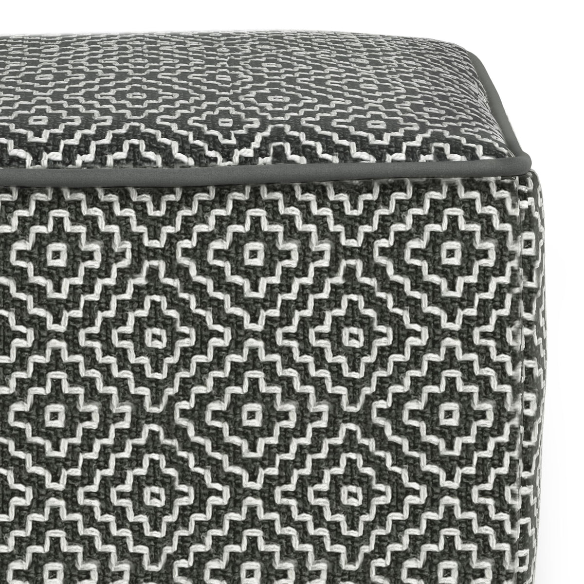 Briella - Square Woven Outdoor / Indoor Pouf - Gray