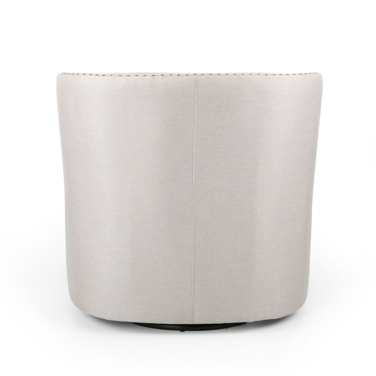 Modern Upholstered Swivel Club Chair With Nailhead Trim