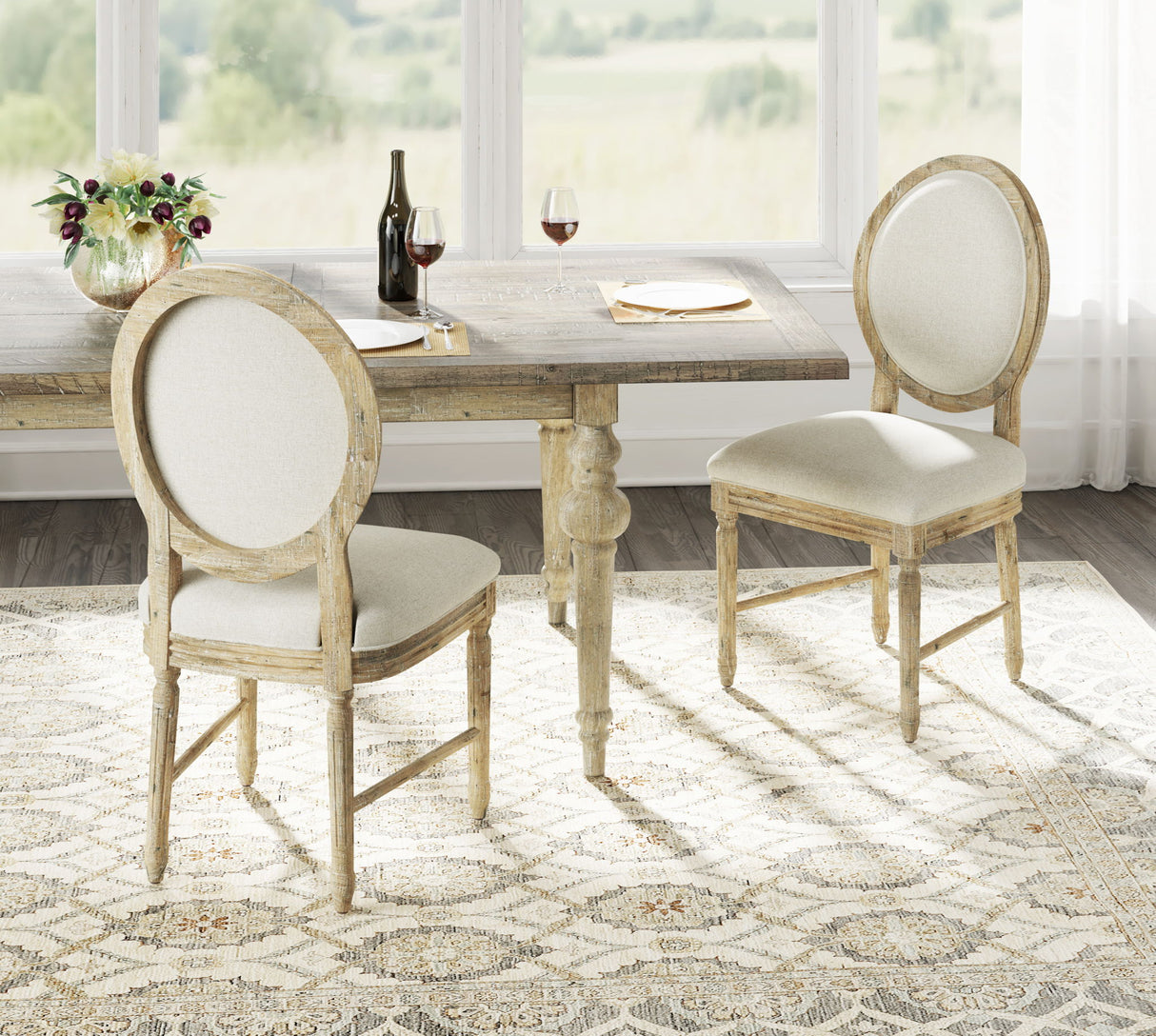 Ludin - Upholstered Dining Chairs (Set of 2) - Brown - Chair Sets - Alpine Outlets