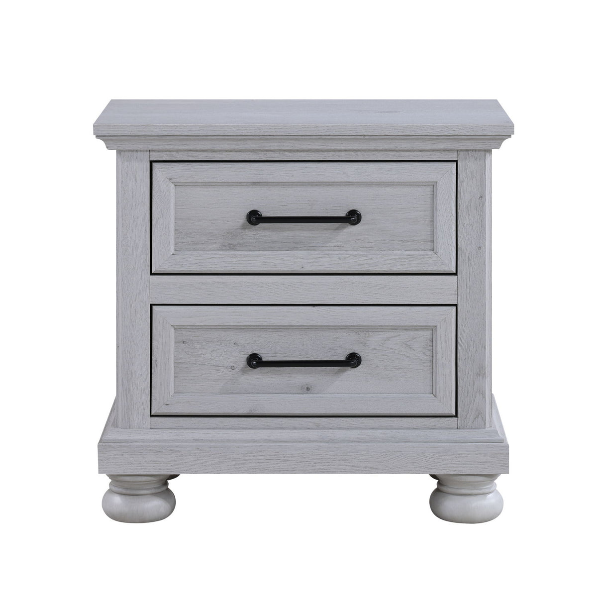 2 Drawer Nightstand With USB Charging Station - Cool Gray
