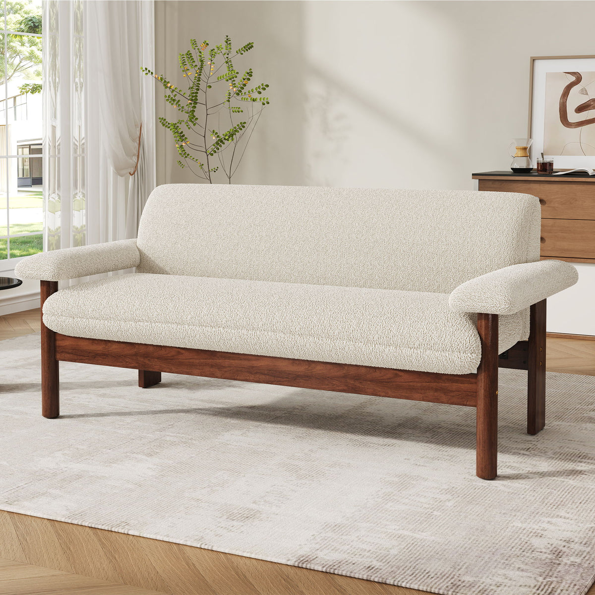 Loveseat Sofa 2 Seater Couch With Armrest Pillows