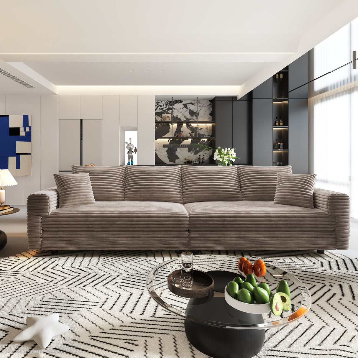 Modern Comfy Upholstered Sofa Cloud Couch & Deep Seat Couches