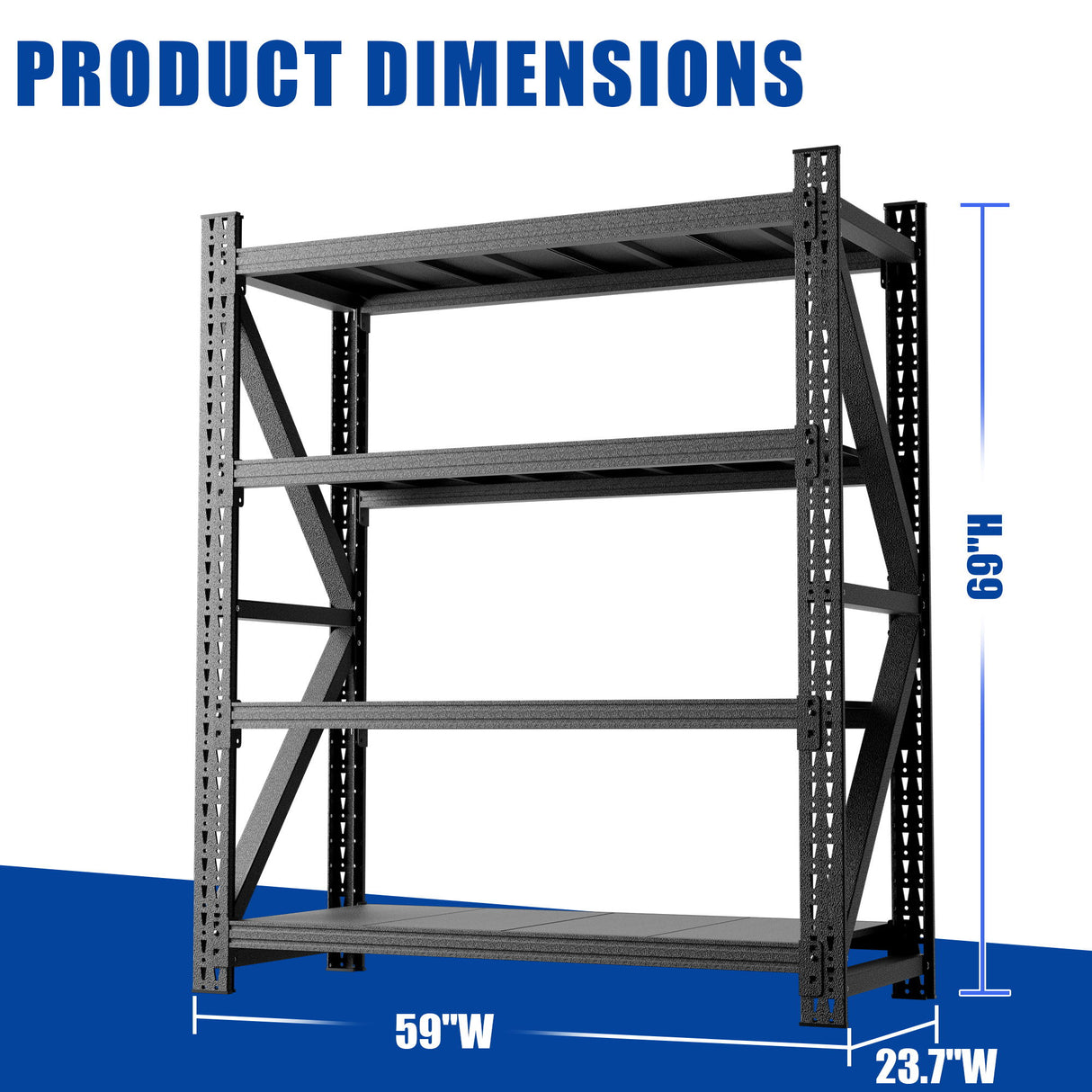 Heavy Duty 4 Shelf Garage Shelving Unit