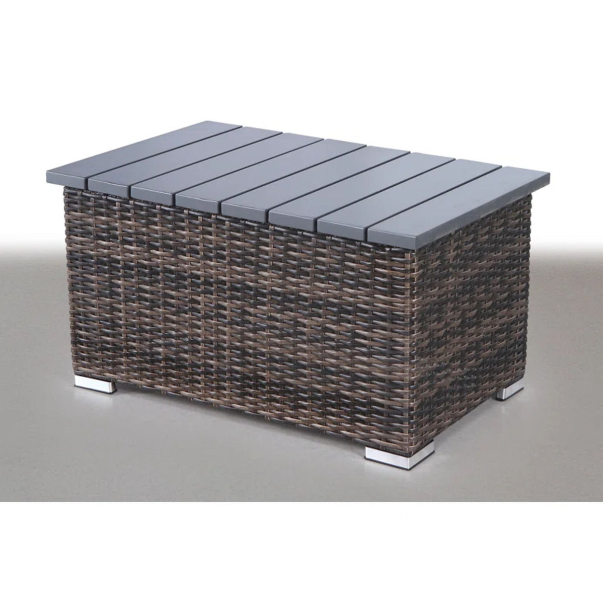 Outdoor 4 Person Garden Seating Set, Resin Wicker, Weather Resistant - Brown Mix