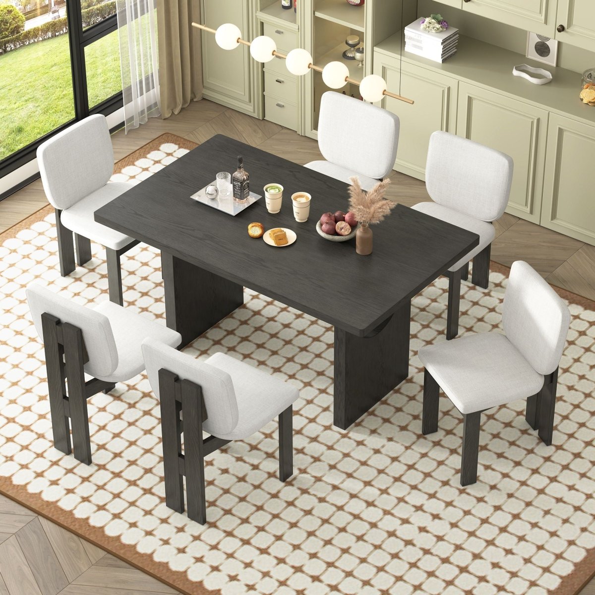 Dining Table Set For 6 With Upholstered Chairs - 7 Piece Dining Room Sets available at Alpine Outlets in Denver