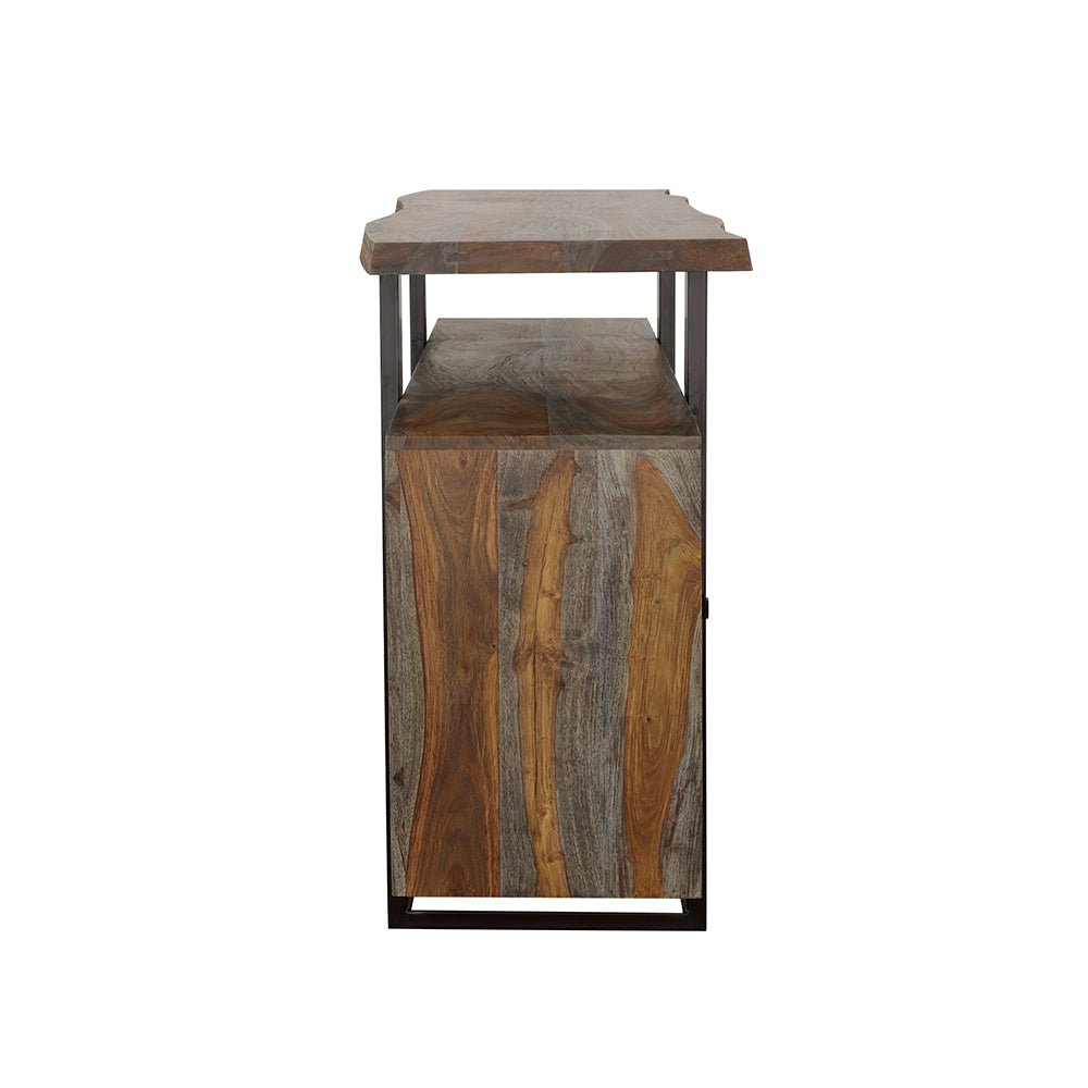 Ditman 4 - Door Grey Sheesham Sideboard Buffet - Dining Cabinets available at Alpine Outlets in Denver