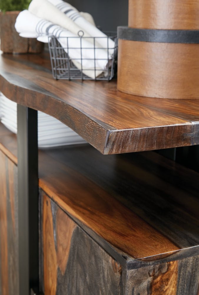 Ditman 4 - Door Grey Sheesham Sideboard Buffet - Dining Cabinets available at Alpine Outlets in Denver
