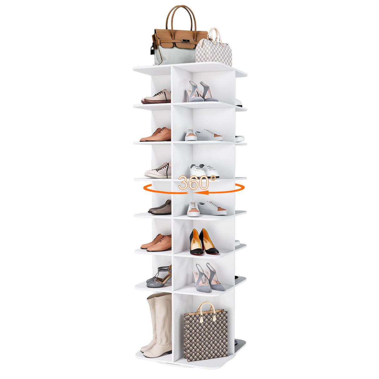 Spinning Shoe Rack, Free Standing 360° Revolving Shoe Organizer