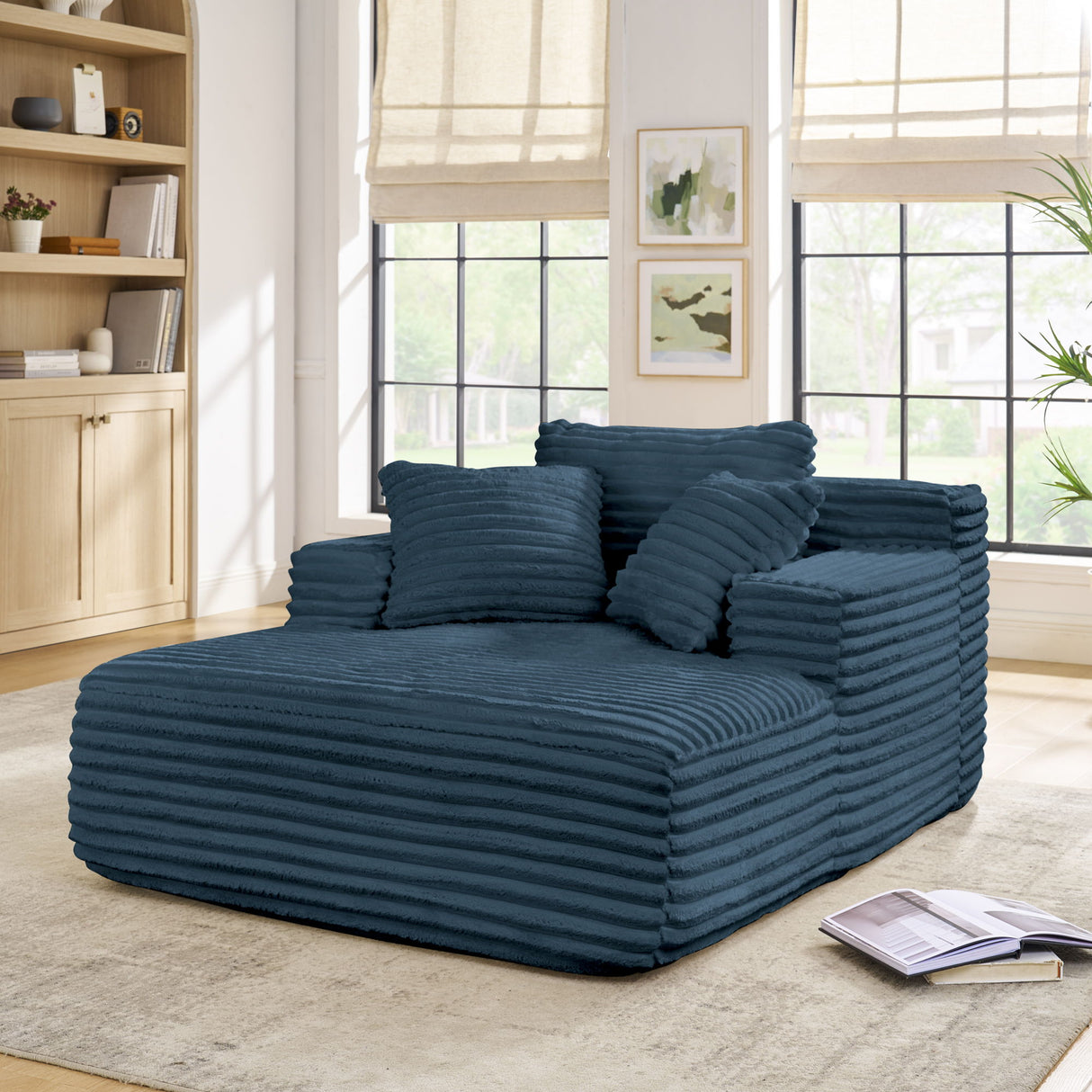 Chaise Lounge Sofa Bed With Deep Seat For Living Room