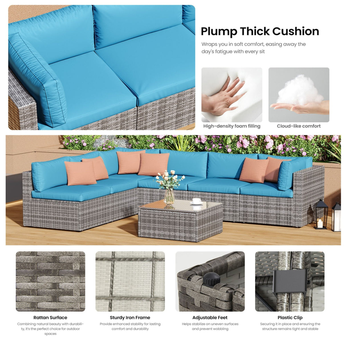 Modern Patio Set With Coffee Table