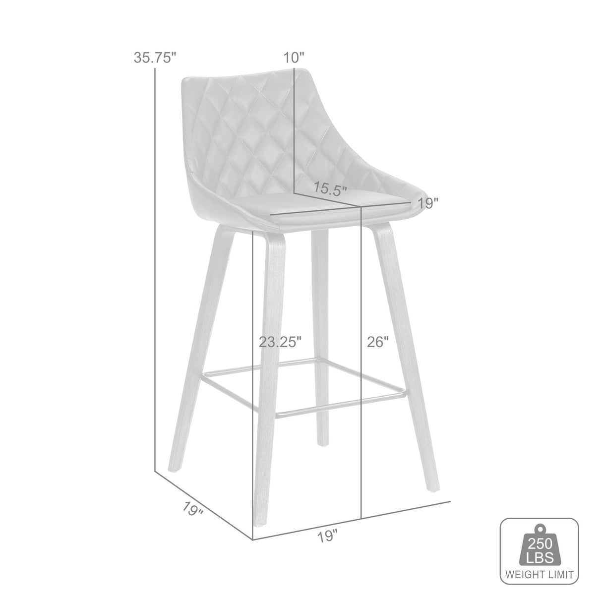 Dani - 26" Velvet Barstool - Black / Gray