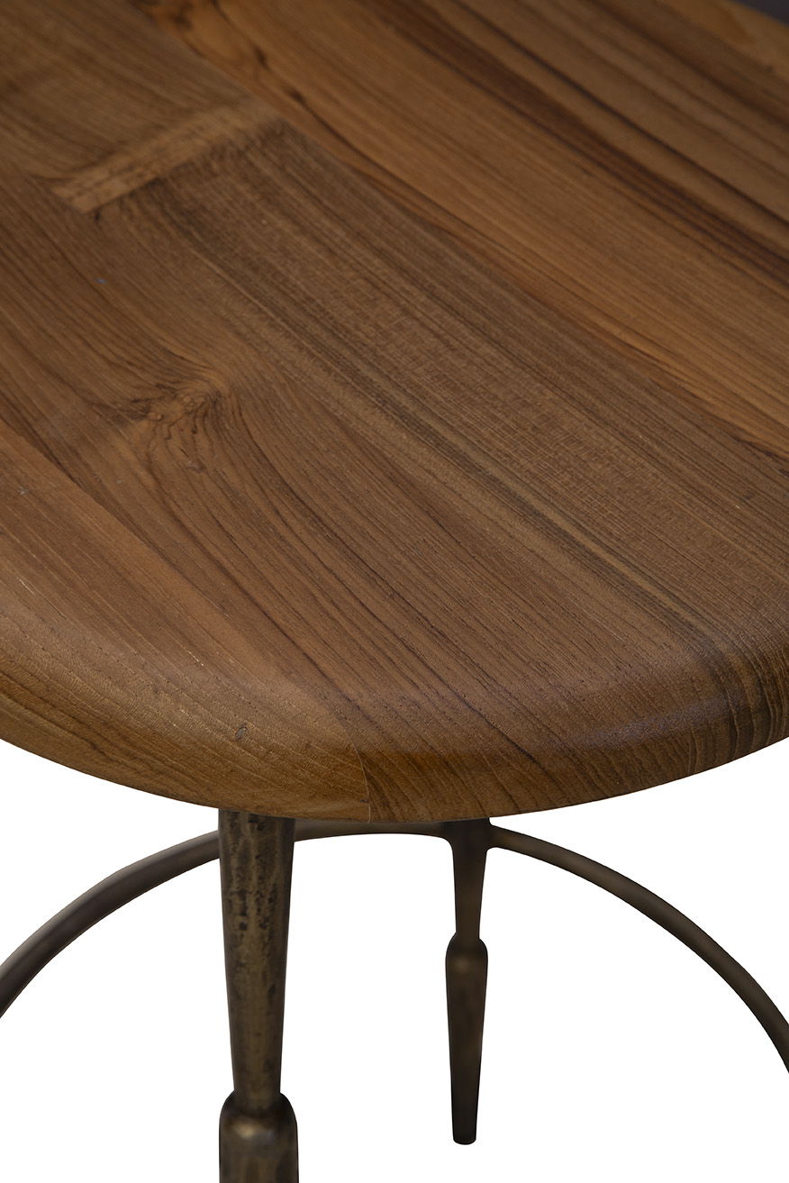 Zazu - Counter Stool - Dark Brown / Bronze