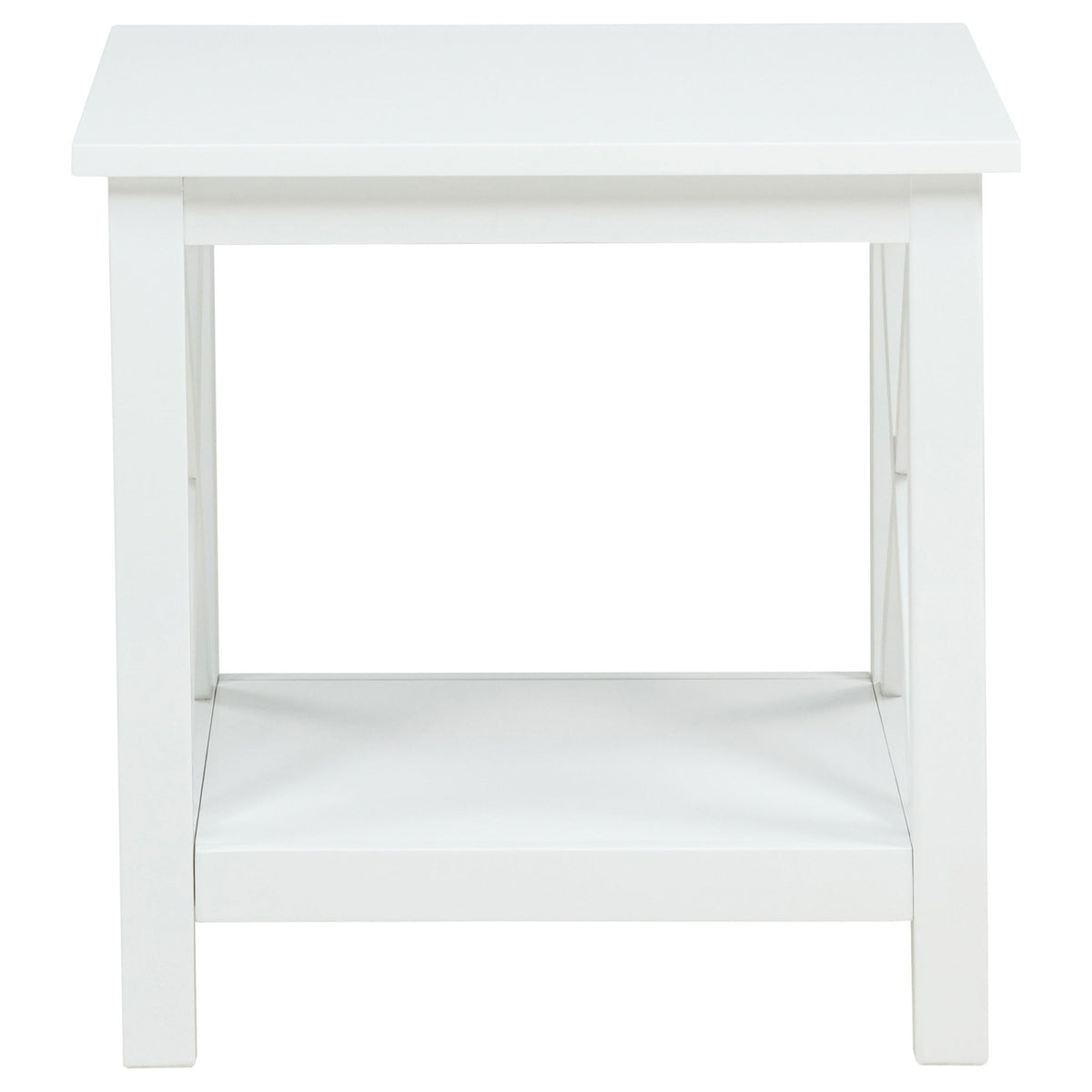 Slater - End Table With X Frame Trim - White