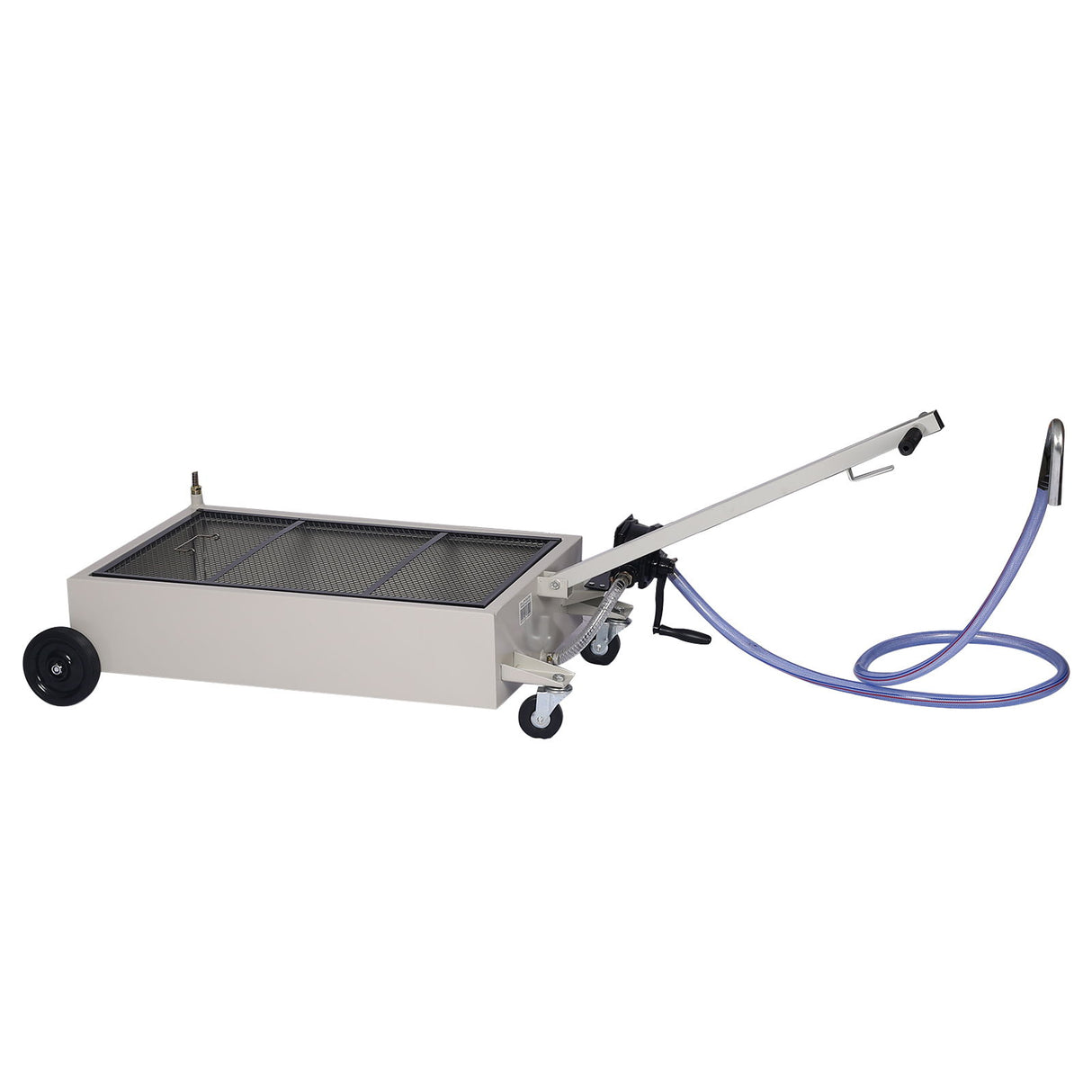 Heavy Duty 20 Gallon Low Profile Oil Drain With Pump Polypropylene - Gray