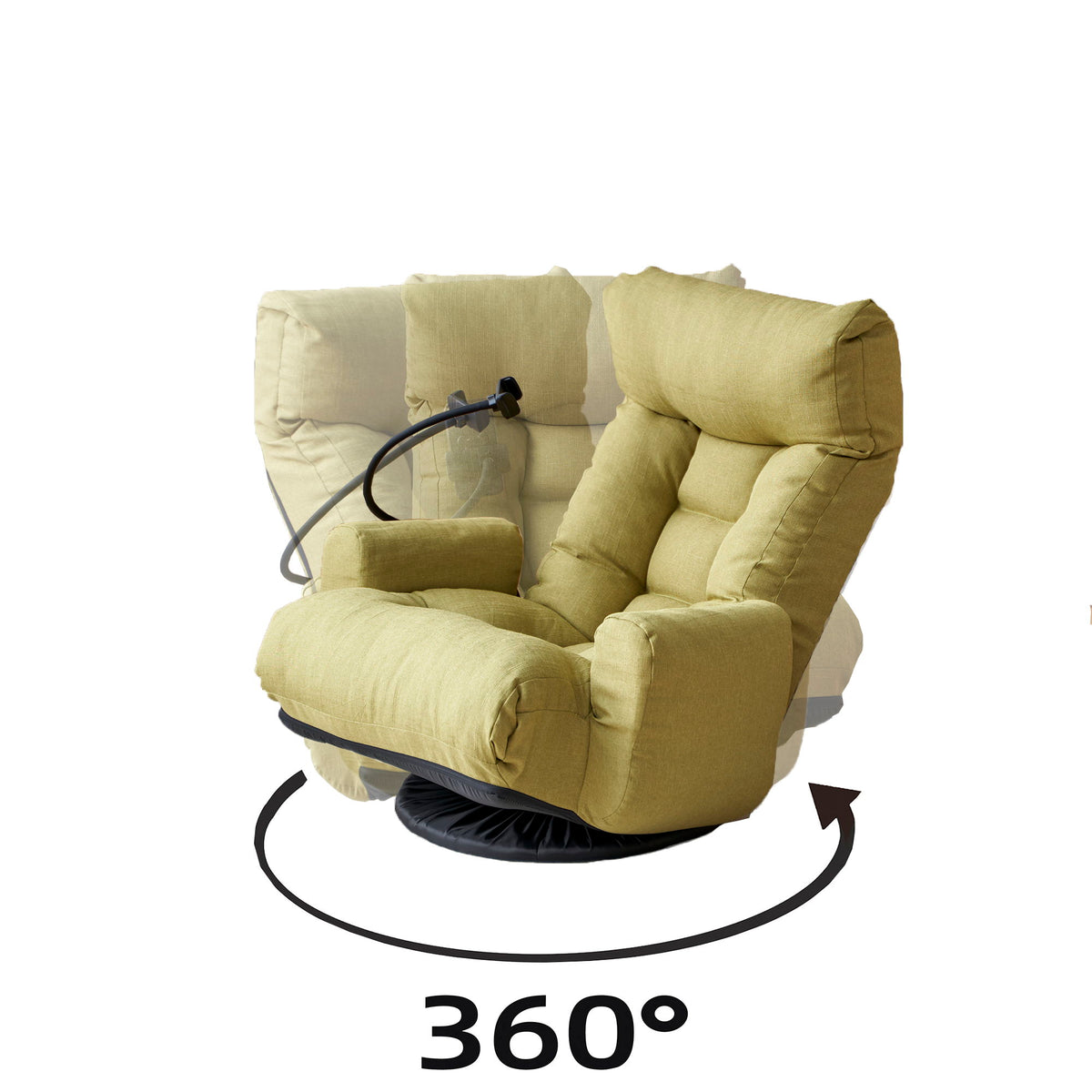 Adjustable Swivel Lounge Chair With 360 Degree Rotating Seat And Headrest Support