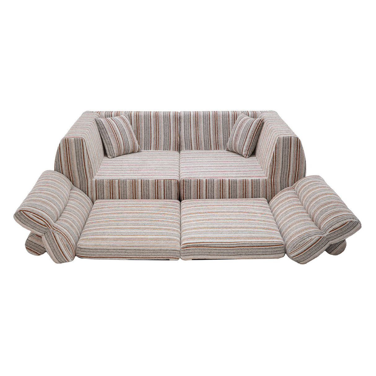 3 Seater, Couch With Throw Pillows For Living Room