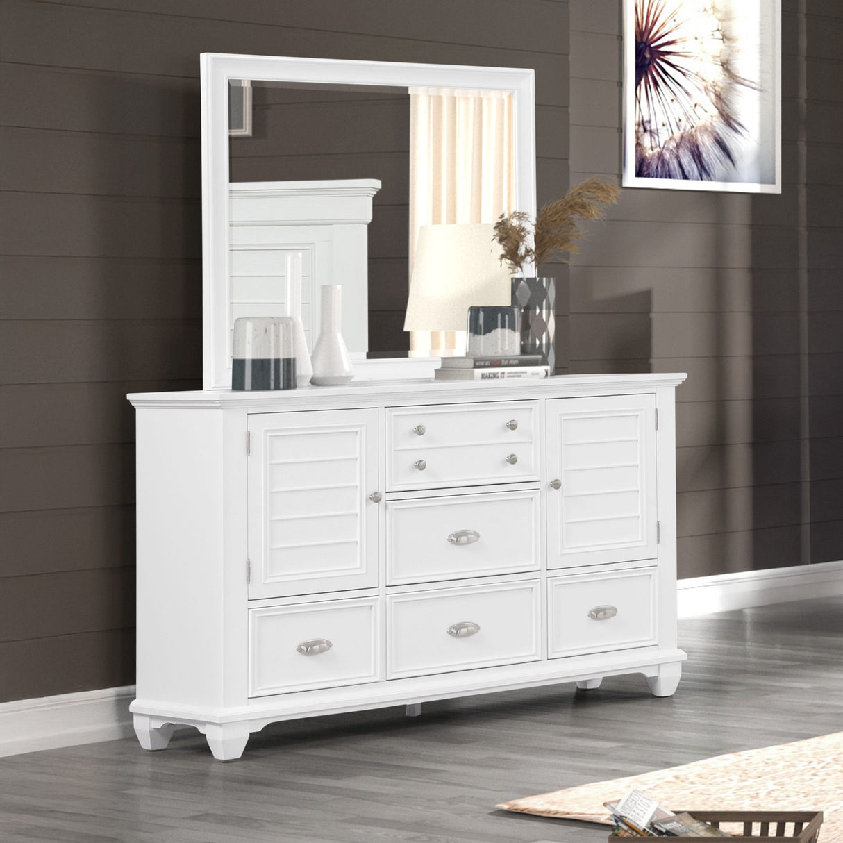 Jamestown - Landscape Mirror - White