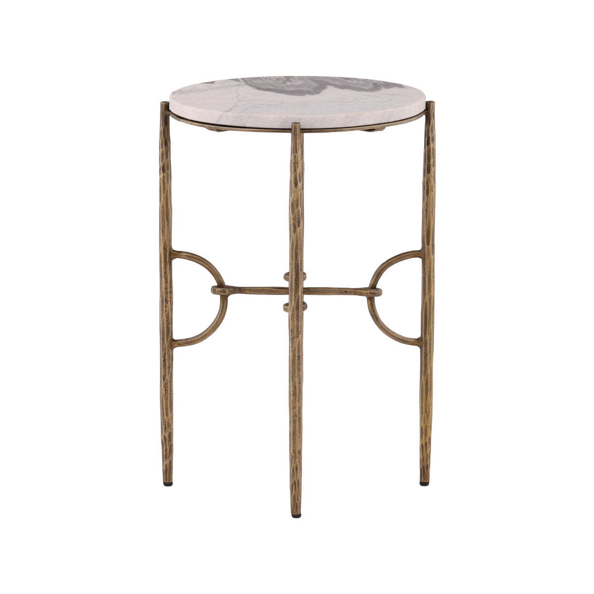 Andrews - Side Table - White / Gold