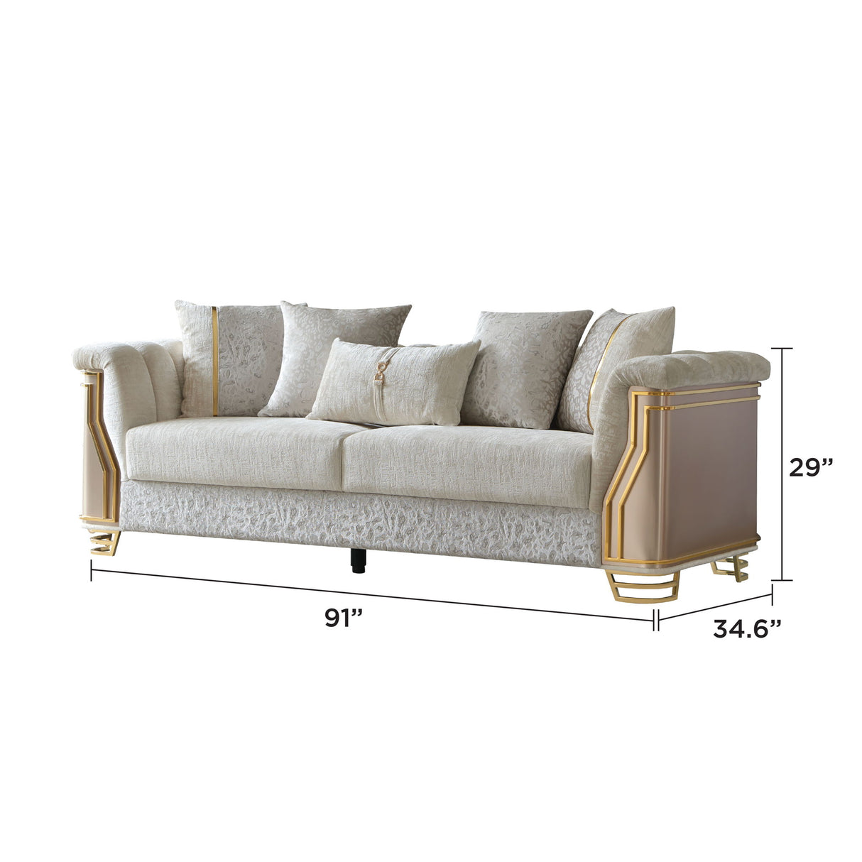 Chateau - Sofa - Cream / Brown