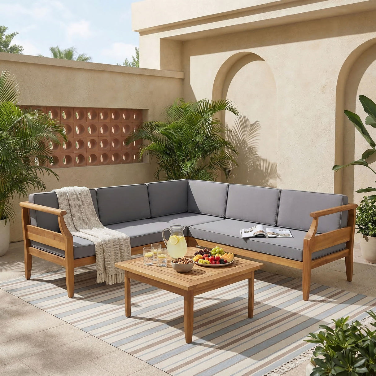 Aston - 4 Piece Sofa Set - Dark Gray