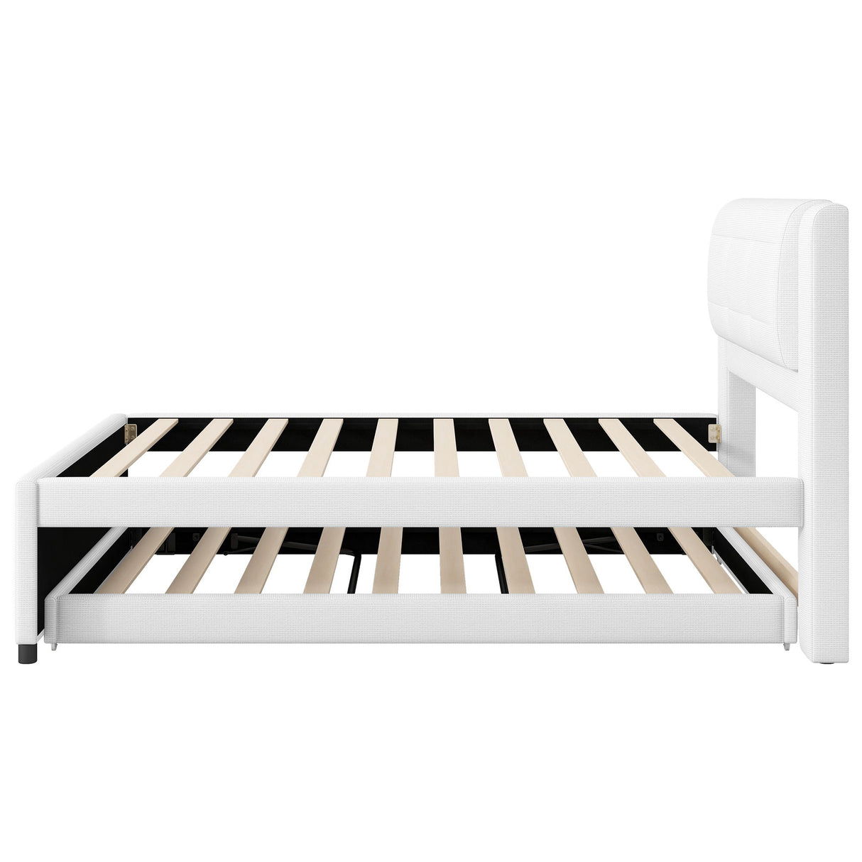Upholstered Platform Bed With Multifunctional Trundle