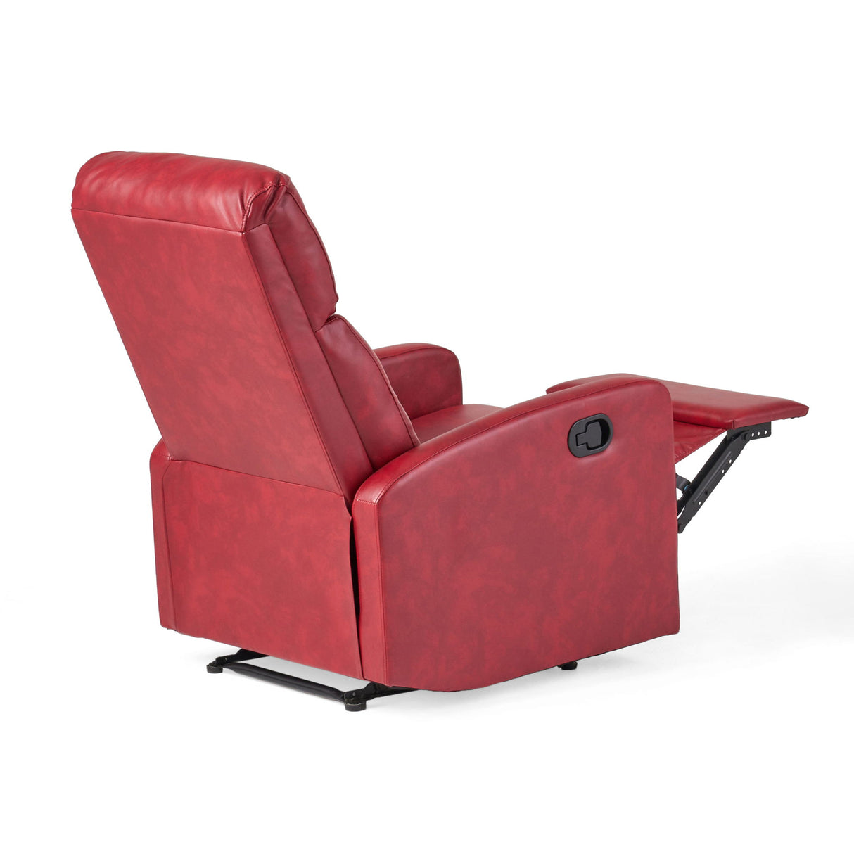Contemporary Recliner Chair With Lever Mechanism - Red