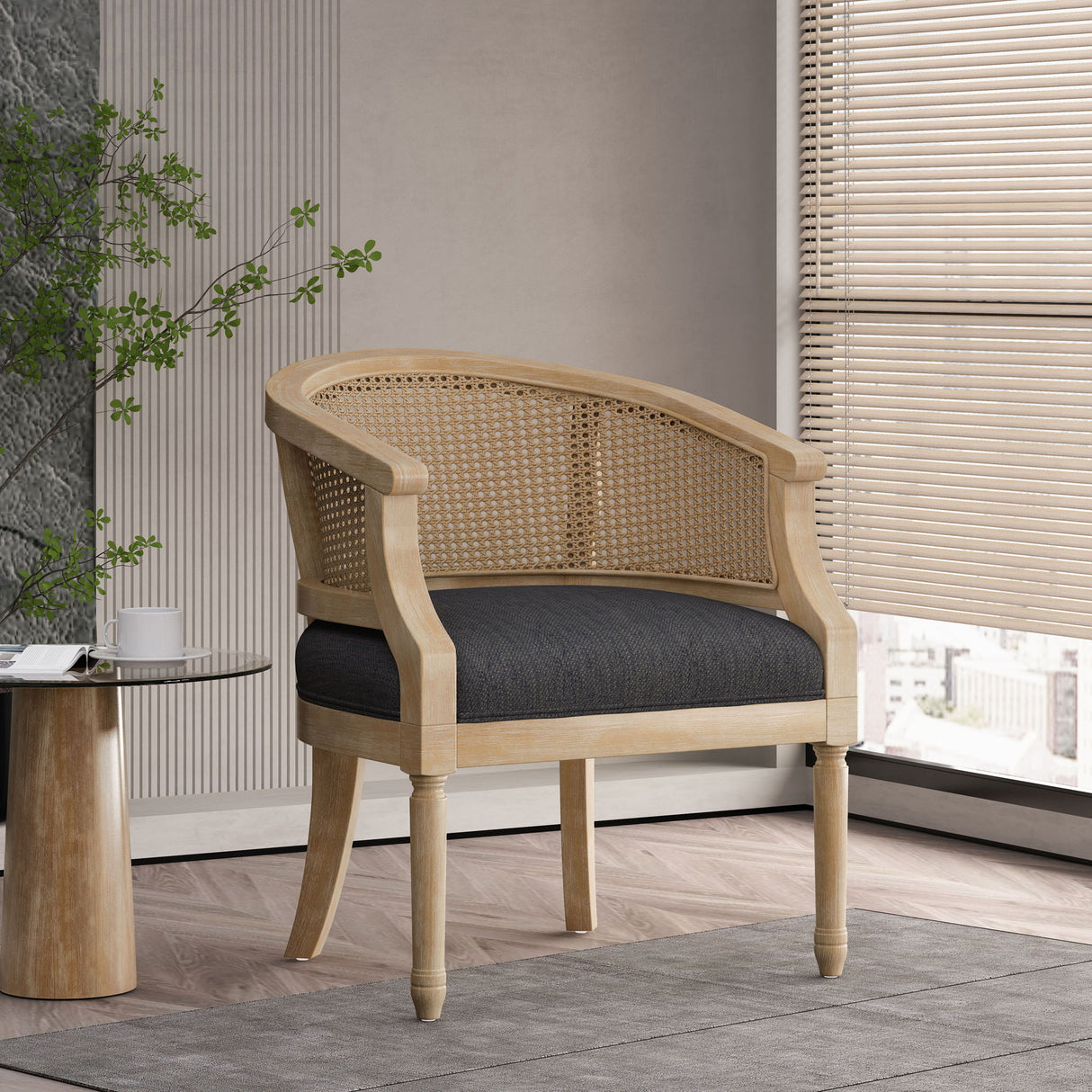 Curved Backrest Accent Chair