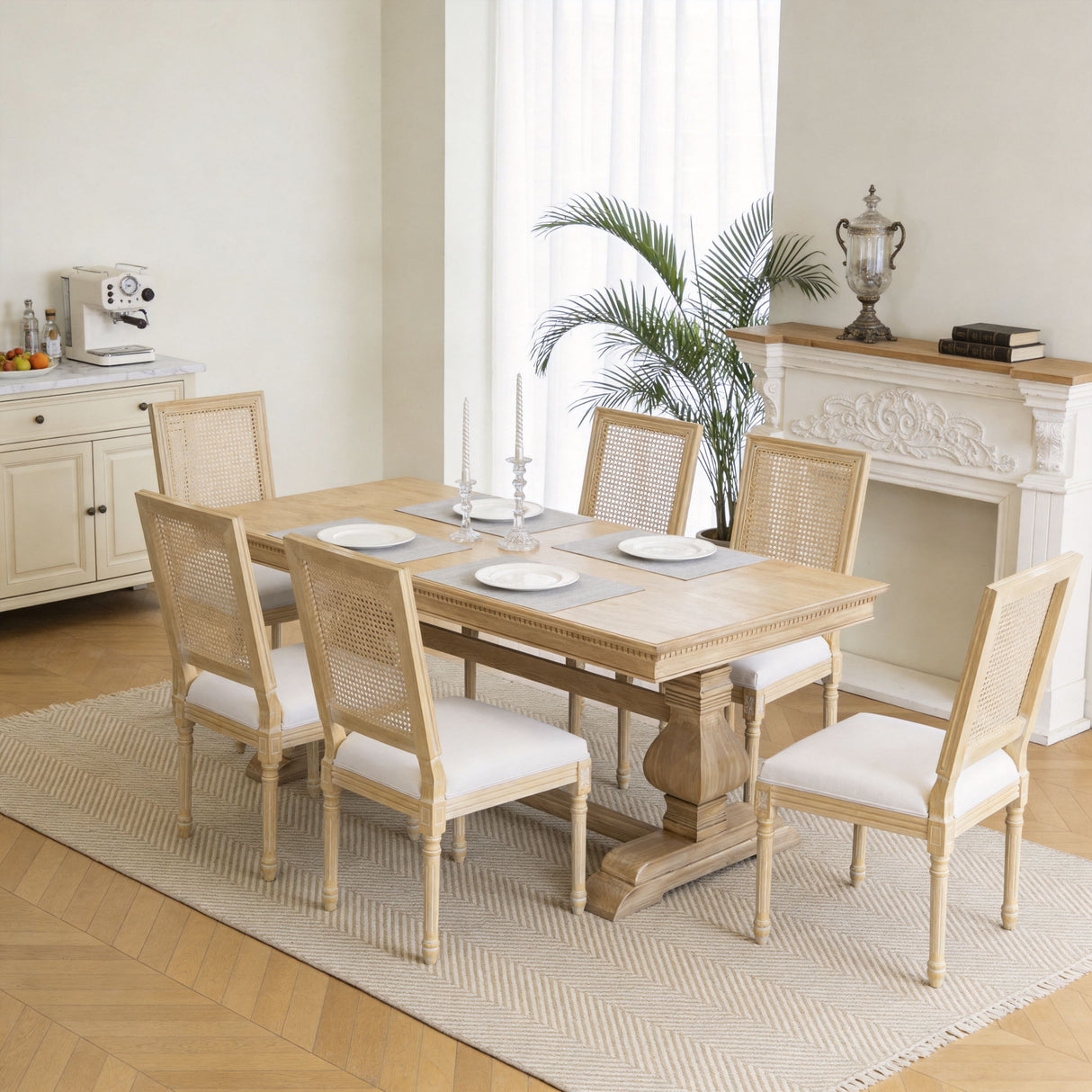 Dining Chairs With Square Back (Set of 2)