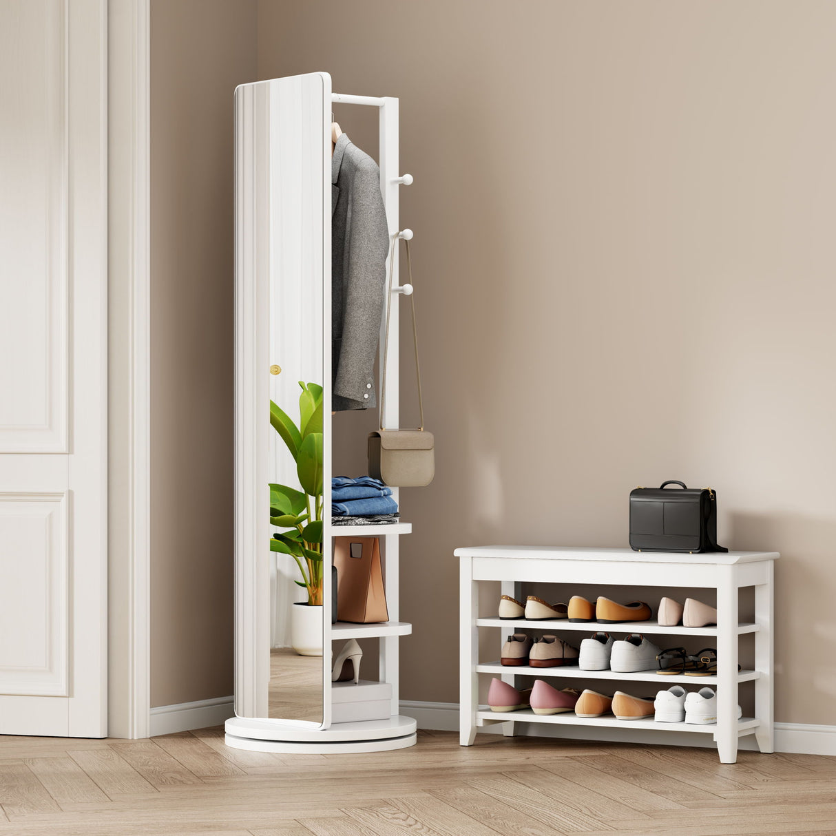 3 In 1 Multifunctional Full Length Clothing Mirror