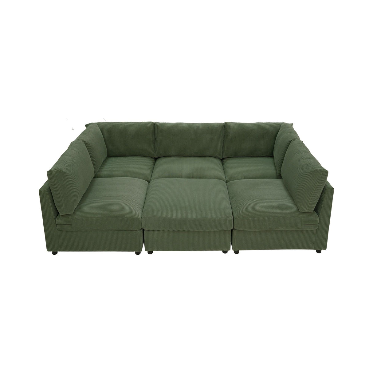 Reversible Modular Sectional & Custom Configuration And Premium Upholstery - Dark Green