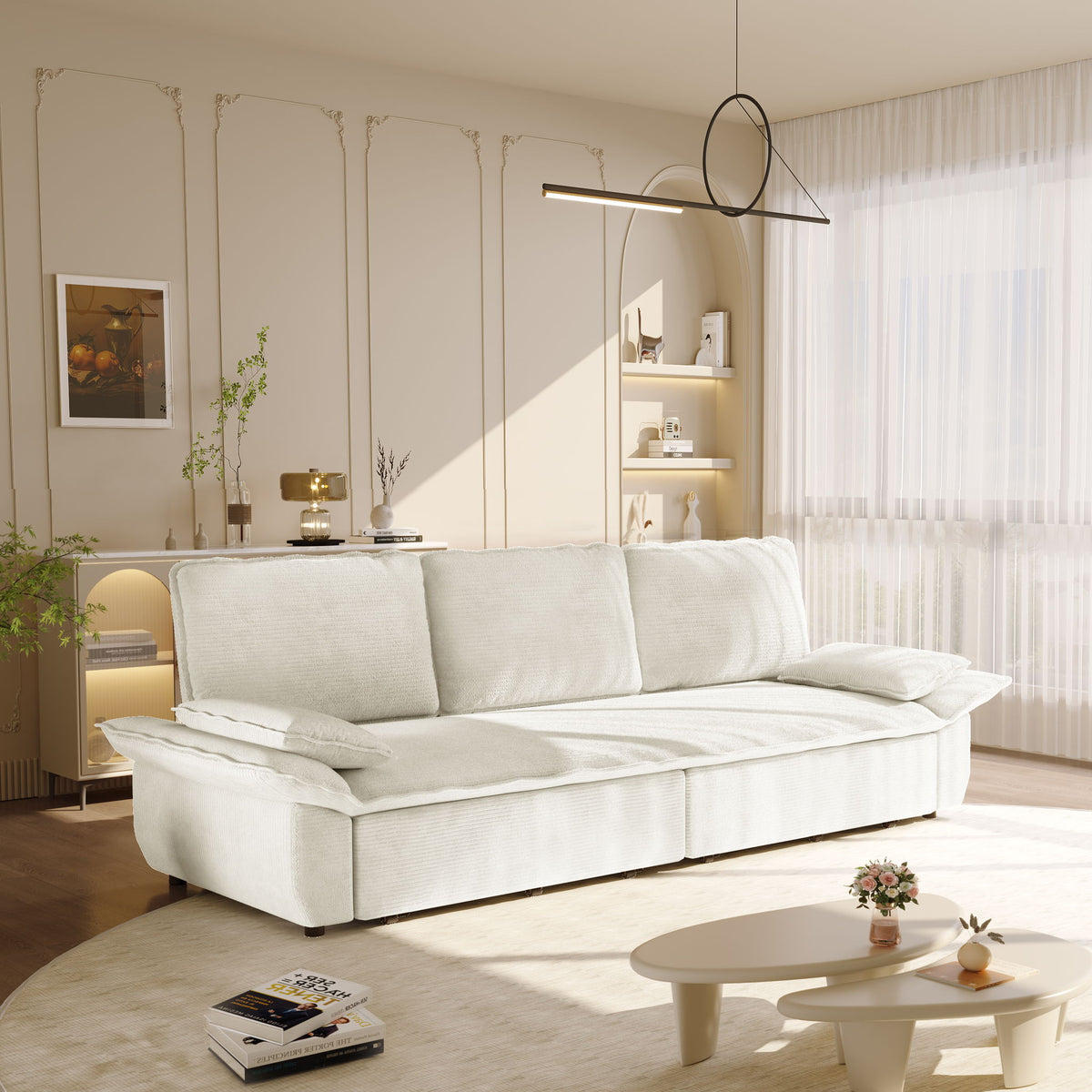 King Size Pull Out Sofa Bed, 3 In 1 Convertible Multifunctional