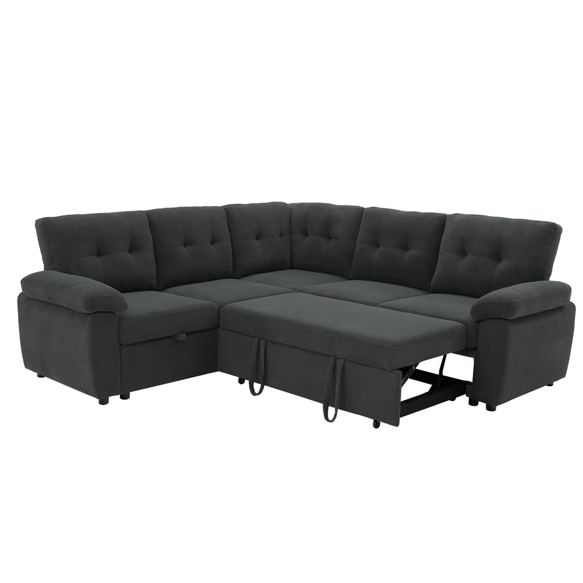 Convertible Sectional Sofa Bed With Pull Out Sleeper And Storage