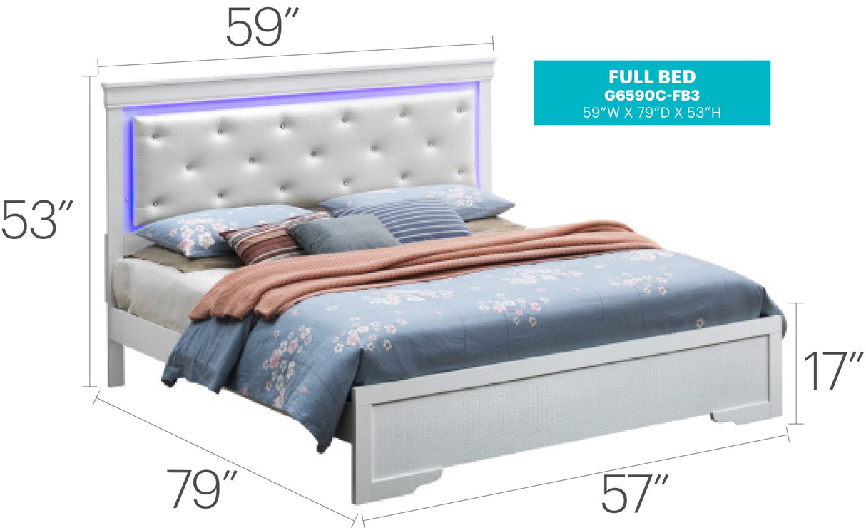 Transitional Full Bed - Champagne