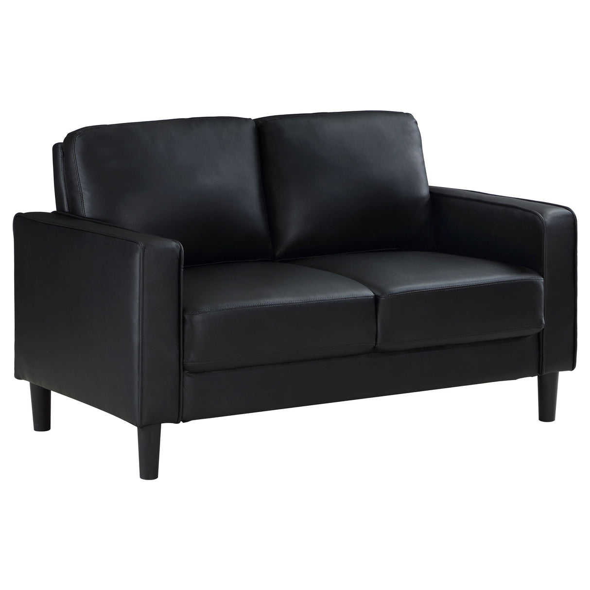 Weld 3 Piece Upholstered Track Arm Sofa Set - Black
