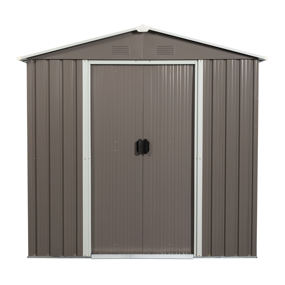 Outdoor Storage Shed Garden Building Heavy Duty Iron 6x5ft Dark Gray