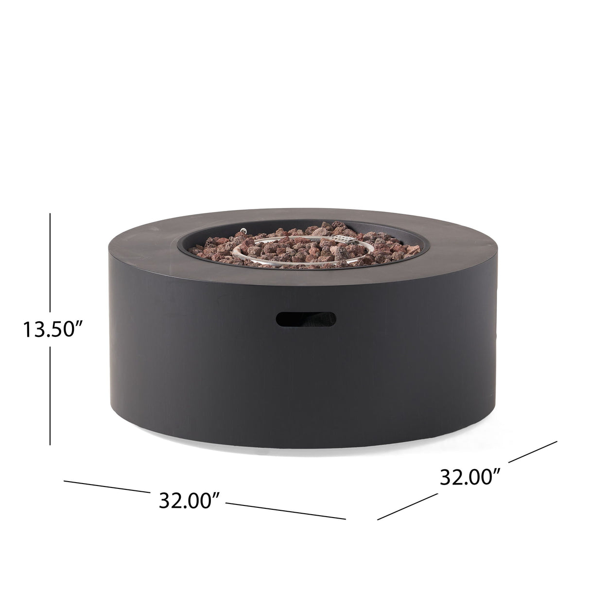 Round Propane Fire Pit Table Modern Outdoor Patio Heater 40000 BTU